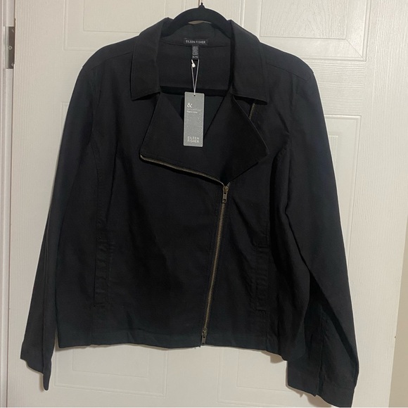 Eileen Fisher Black Moto Jacket XL - Picture 3 of 12